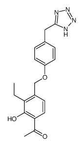 1-[2-Hydroxy-3-ethyl-4-((4-(1H-tetrazol-5ylmethyl)phenoxy)methyl)phenyl]ethanone Structure