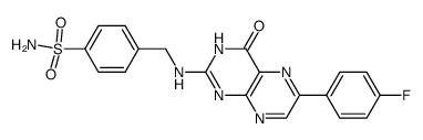 4-{[6-(4-Fluoro-phenyl)-4-oxo-3,4-dihydro-pteridin-2-ylamino]-methyl}-benzenesulfonamide Structure