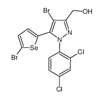 (4-bromo-5-(5-bromoselenophen-2-yl)-1-(2,4-dichlorophenyl)-1H-pyrazol-3-yl)methanol结构式