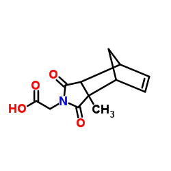 (2-Methyl-3,5-dioxo-4-azatricyclo[5.2.1.02,6]dec-8-en-4-yl)acetic acid结构式