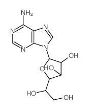 2-(6-aminopurin-9-yl)-5-(1,2-dihydroxyethyl)oxolane-3,4-diol结构式