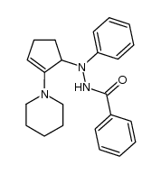 N'-phenyl-N'-(2-(piperidin-1-yl)cyclopent-2-en-1-yl)benzohydrazide结构式