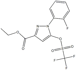 ethyl 1-(2-fluorophenyl)-5-{[(trifluoromethyl)sulfonyl]oxy}-1H-pyrazole-3-carboxylate Structure