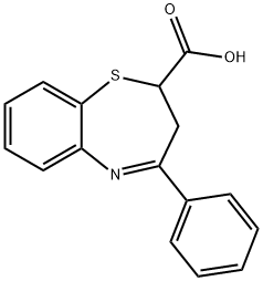 4-phenyl-2,3-dihydro-1,5-benzothiazepine-2-carboxylic acid结构式