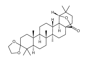 3,3-[1,2-ethanediylbis(oxy)]-19-hydroxyolean-28-oic acid lactone结构式