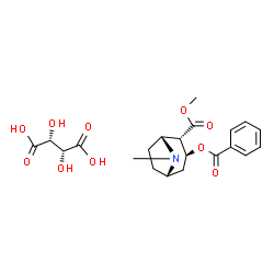 [1R-(2-endo,3-exo)]-3-(benzoyloxy)-2-(methoxycarbonyl)-8-methyl-8-azoniabicyclo[3.2.1]octane hydrogen [R-(R*,R*)]-tartrate structure