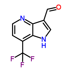 5-(三氟甲基)-1H-吡咯并[3,2-b]吡啶-3-羧醛结构式
