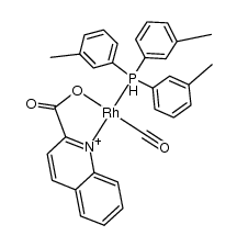 (2-quinaldinate)(carbonyl)(P(3-CH3-C5H4)3)rhodium(I)结构式