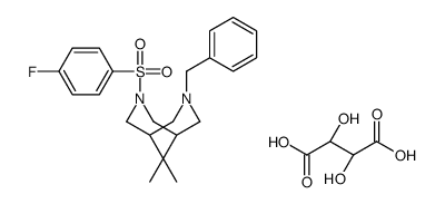 7-benzyl-3-(4-fluorophenyl)sulfonyl-9,9-dimethyl-3,7-diazabicyclo[3.3.1]nonane,(2R,3R)-2,3-dihydroxybutanedioic acid Structure