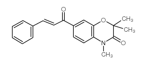 (E)-7-(1-Oxo-3-phenyl-2-propenyl)-2,2,4-trimethyl-2H-1,4-benzoxazin-3( 4H)-one结构式
