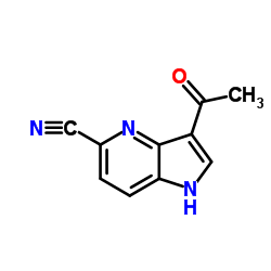 3-Acetyl-1H-pyrrolo[3,2-b]pyridine-5-carbonitrile结构式