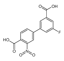 4-(3-carboxy-5-fluorophenyl)-2-nitrobenzoic acid Structure
