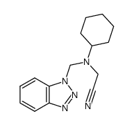 N-(1-benzotriazolyl-methyl)-N-cyclohexyl-amino-ace tonitrile Structure