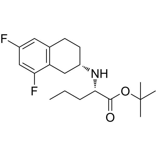 L-Norvaline, N-[(2S)-6,8-difluoro-1,2,3,4-tetrahydro-2-naphthalenyl]-, 1,1-dimethylethyl ester结构式