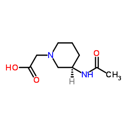 [(3R)-3-Acetamido-1-piperidinyl]acetic acid Structure