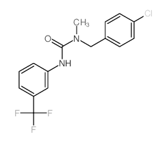 1-[(4-chlorophenyl)methyl]-1-methyl-3-[3-(trifluoromethyl)phenyl]urea structure