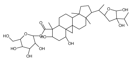 β-D-glucopyranosyl 22(R),28-epoxy-1α,3β,24(S),28-tetrahydroxy-4α,14-dimethyl-9,19-cycloergostane-4-carboxylate Structure