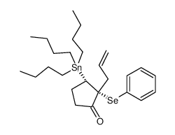 cis-3-(Tributylstannyl)-2-(phenylseleno)-2-(-2-propenyl)-1-cyclopentanone结构式