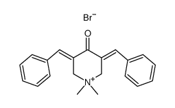 1,1-Dimethyl-4-oxo-3,5-bis-[1-phenyl-meth-(E)-ylidene]-piperidinium; bromide结构式