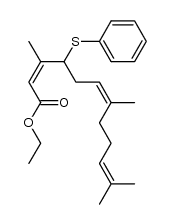 ethyl 3,7,11-trimethyl-4-(phenylthio)dodeca-2Z,6Z,10-trienoate结构式