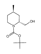 (N-(tert-butoxycarbonyl)-(2R,4R)-4-methylpiperidine-2-yl)methanol结构式