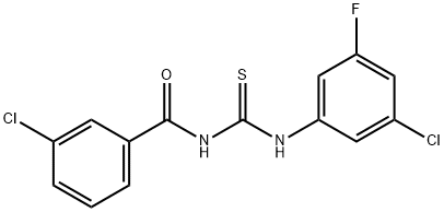 3-chloro-N-[[(3-chloro-5-fluorophenyl)amino]thioxomethyl]benzamide Structure