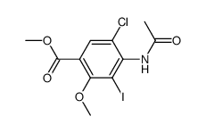 methyl 4-acetamido-5-chloro-3-iodo-2-methoxybenzoate结构式
