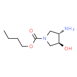 1-Pyrrolidinecarboxylicacid,3-amino-4-hydroxy-,butylester,trans-(9CI) Structure