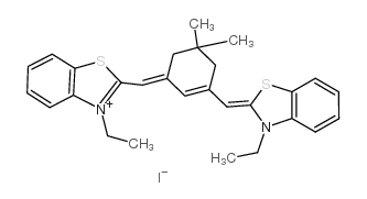3,3'-diethyl-9,11,9',11'-bis(b,b-dimethyltrimethylene)-thiapentacarbocyanine iodide Structure