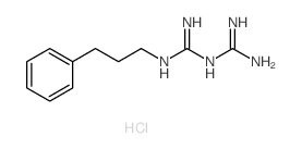 Imidodicarbonimidicdiamide, N-(3-phenylpropyl)-, hydrochloride (1:1)结构式