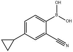 (2-cyano-4-cyclopropylphenyl)boronic acid结构式