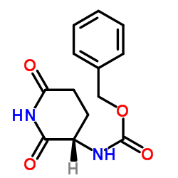 (S)-3-N-Cbz-氨基-2,6-二氧哌啶结构式