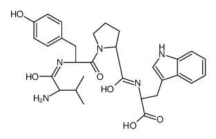 (2S)-2-[[(2S)-1-[(2S)-2-[[(2S)-2-amino-3-methylbutanoyl]amino]-3-(4-hydroxyphenyl)propanoyl]pyrrolidine-2-carbonyl]amino]-3-(1H-indol-3-yl)propanoic acid Structure