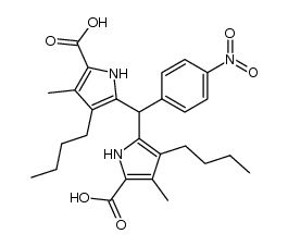 5,5'-((4-nitrophenyl)methylene)bis(4-butyl-3-methyl-1H-pyrrole-2-carboxylic acid) Structure