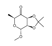 methyl 6-deoxy-2,3-O-isopropylidene-α-L-lyxo-hexopyranoside-4-ulose结构式
