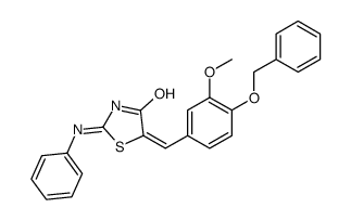 (5E)-2-Anilino-5-[4-(benzyloxy)-3-methoxybenzylidene]-1,3-thiazol -4(5H)-one结构式