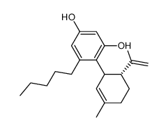 4-[(6r)-3-methyl-6-(1-methylethenyl)-2-cyclohexen-1-yl]-5-pentyl-1,3-benzenediol结构式