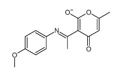 3-[N-(4-methoxyphenyl)-C-methylcarbonimidoyl]-6-methyl-4-oxopyran-2-olate Structure