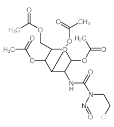 Urea, 1-(2-chloroethyl)-1-nitroso-3-(1,3,4, 6-tetra-O-acetyl-2-deoxy-D-glucopyranos-2-yl)- Structure
