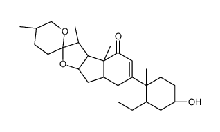 (25R)-3β-Hydroxy-5α-spirost-9(11)-en-12-one structure