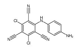 2-[(4-Aminophenyl)amino]-4,6-dichloro-1,3,5-benzenetricarbonitrile structure