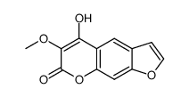5-Hydroxy-6-methoxy-7H-furo[3,2-g][1]benzopyran-7-one结构式