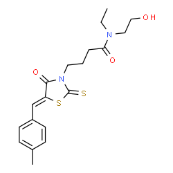 N-ethyl-N-(2-hydroxyethyl)-4-[5-(4-methylbenzylidene)-4-oxo-2-thioxo-1,3-thiazolidin-3-yl]butanamide picture