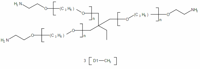 三羟甲丙烷三聚丙二醇醚(氨基封端)结构式