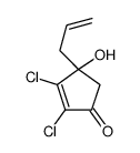 2,3-dichloro-4-hydroxy-4-prop-2-enylcyclopent-2-en-1-one结构式