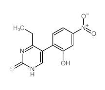 4-ethyl-5-(2-hydroxy-4-nitro-phenyl)-3H-pyrimidine-2-thione结构式