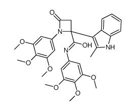 2-(2-methyl-1H-indol-3-yl)-4-oxo-N,1-bis(3,4,5-trimethoxyphenyl)azetidine-2-carboxamide Structure