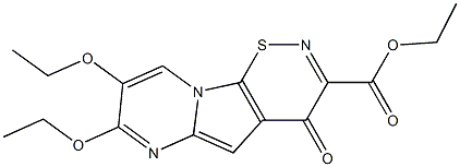 7,8-二乙氧基-4-氧杂-4H-苯并[4,5]噻唑并[3,2-A]嘧啶-3-甲酸乙酯结构式