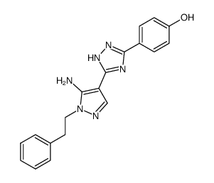 5-amino-1-(2-phenylethyl)-4-[3-(4-hydroxyphenyl)-1,2,4-triazolo-5-yl]pyrazole结构式