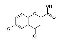 6-chloro-4-oxo-2,3-dihydrochromene-2-carboxylic acid结构式